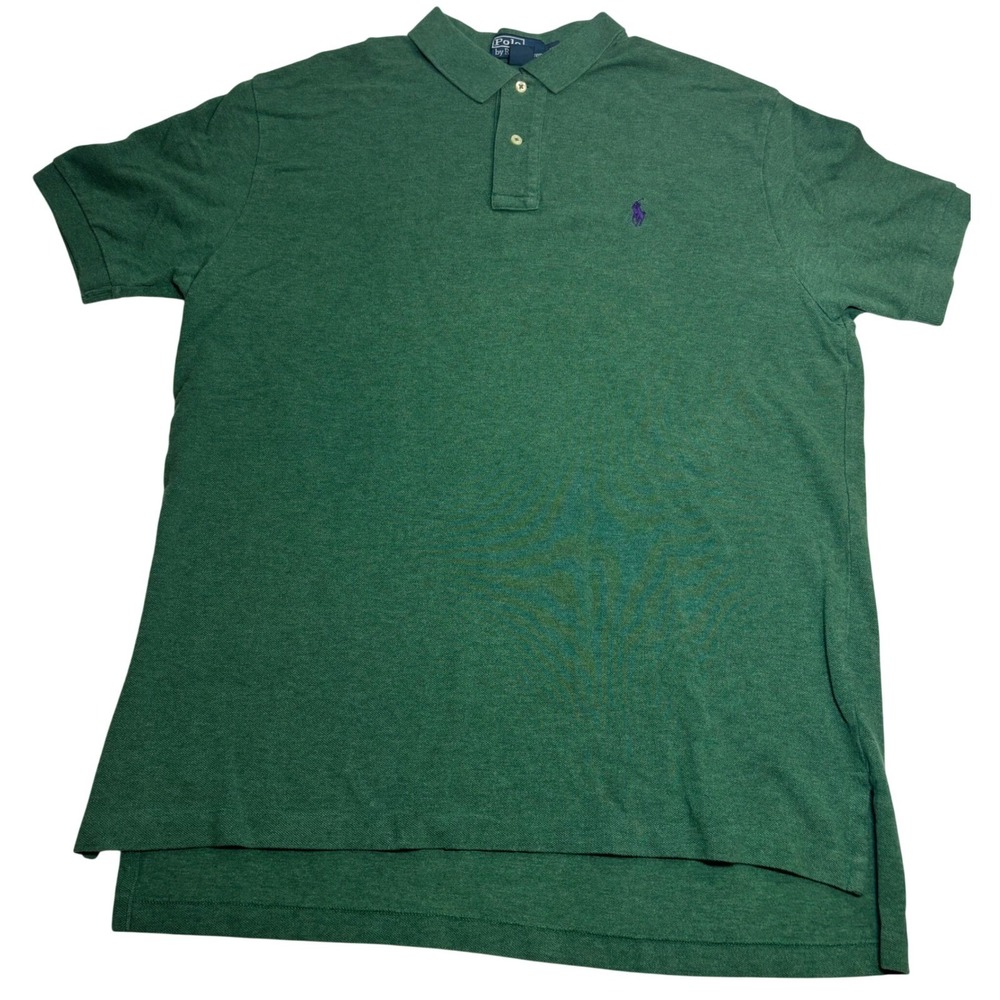 Polo Ralph Lauren Polo Shirt Men's Green Excellent Pique Short Sleeve XL